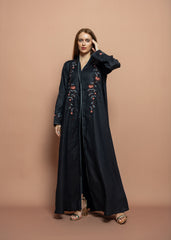 Floral linen Abaya