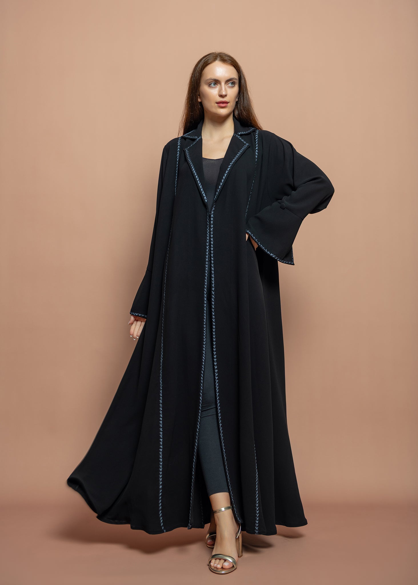 Black crepe Abaya