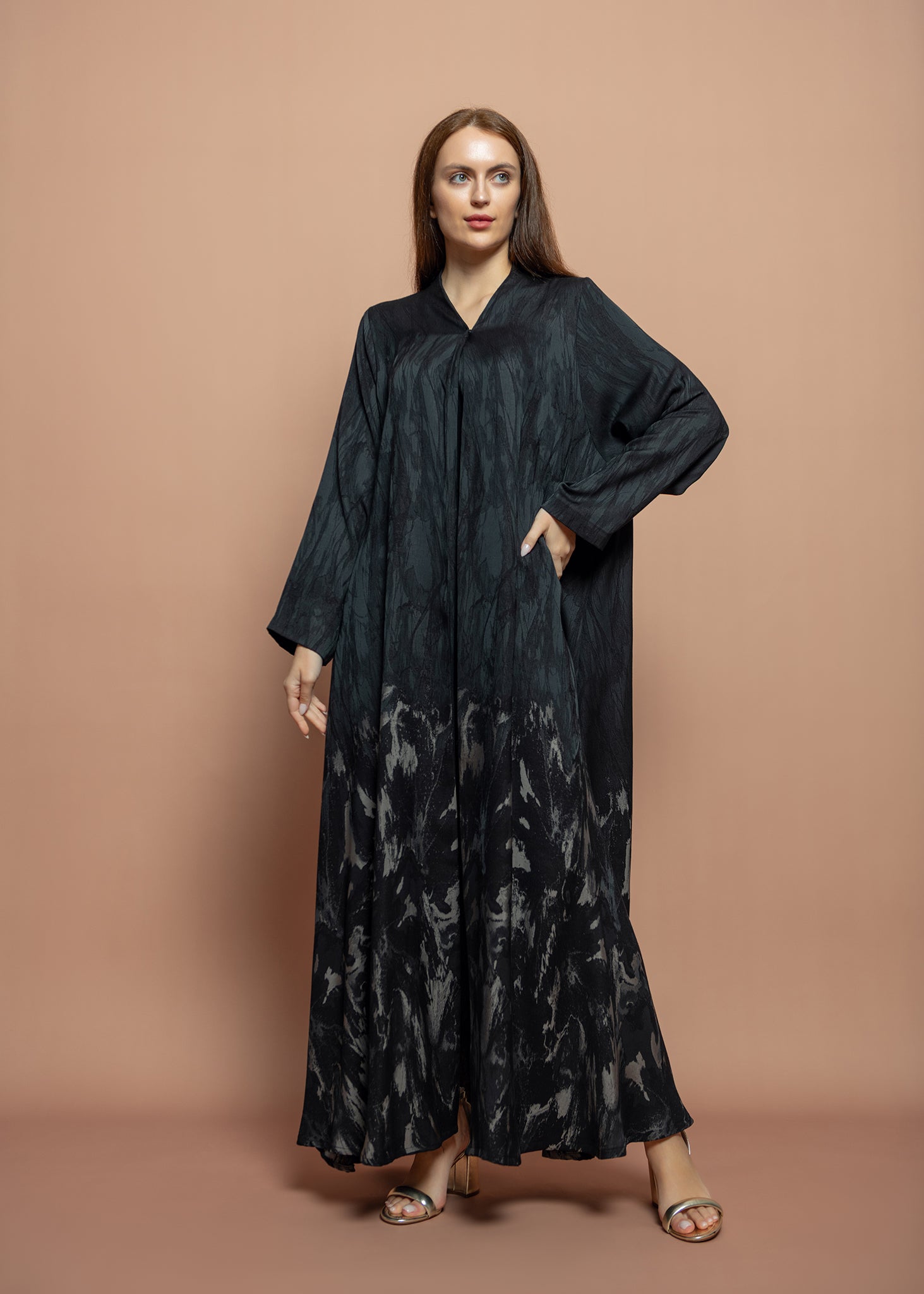 Black crepe Abaya