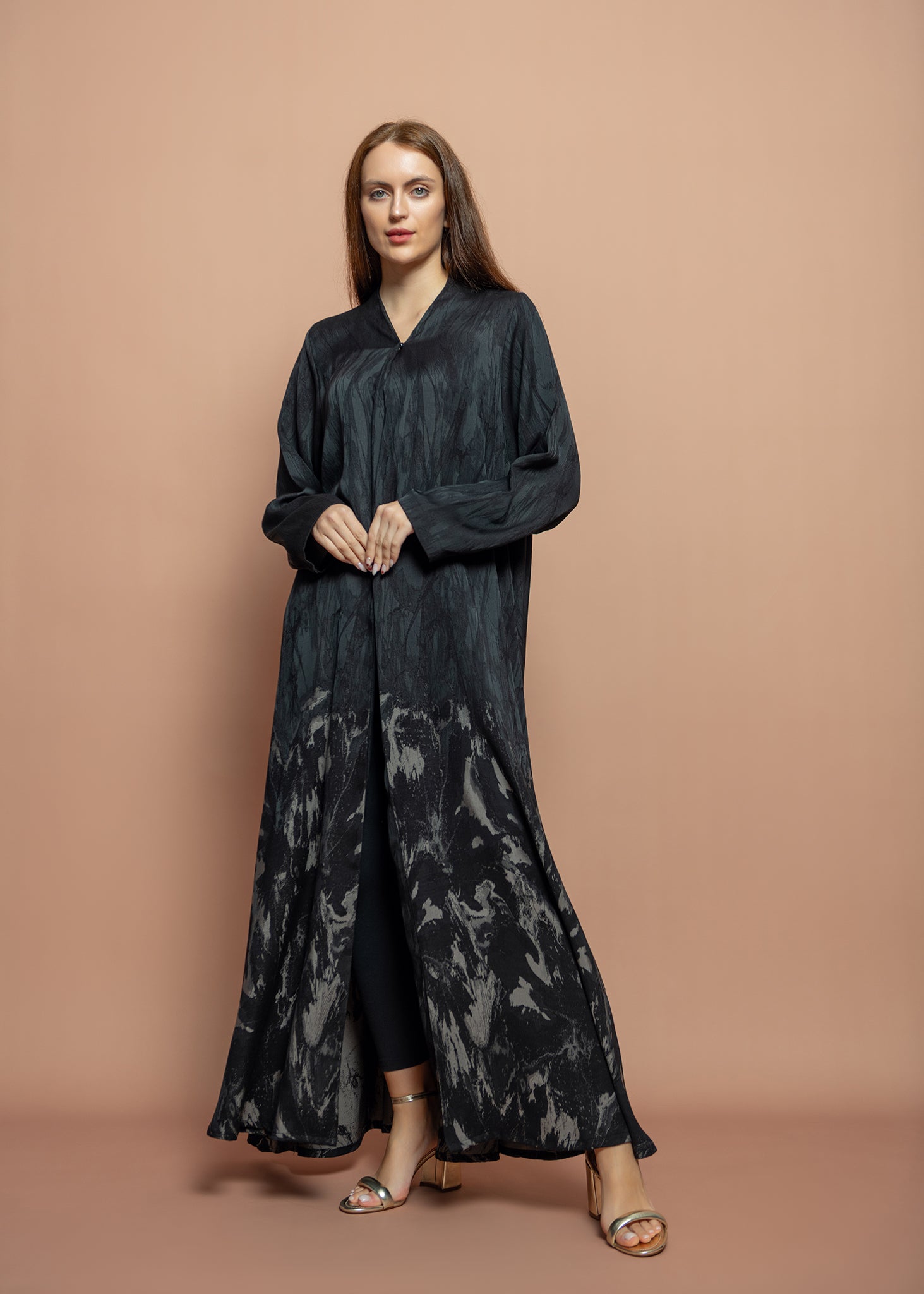 Black crepe Abaya