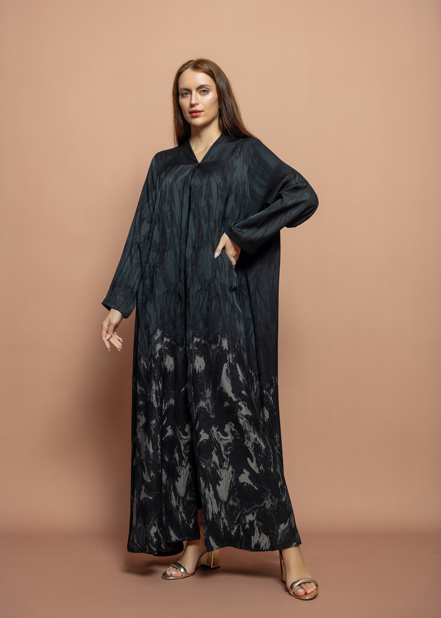 Black crepe Abaya