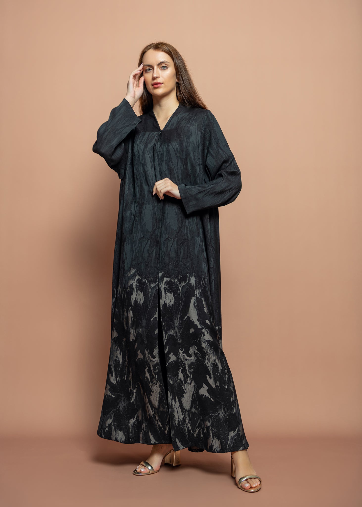 Black crepe Abaya