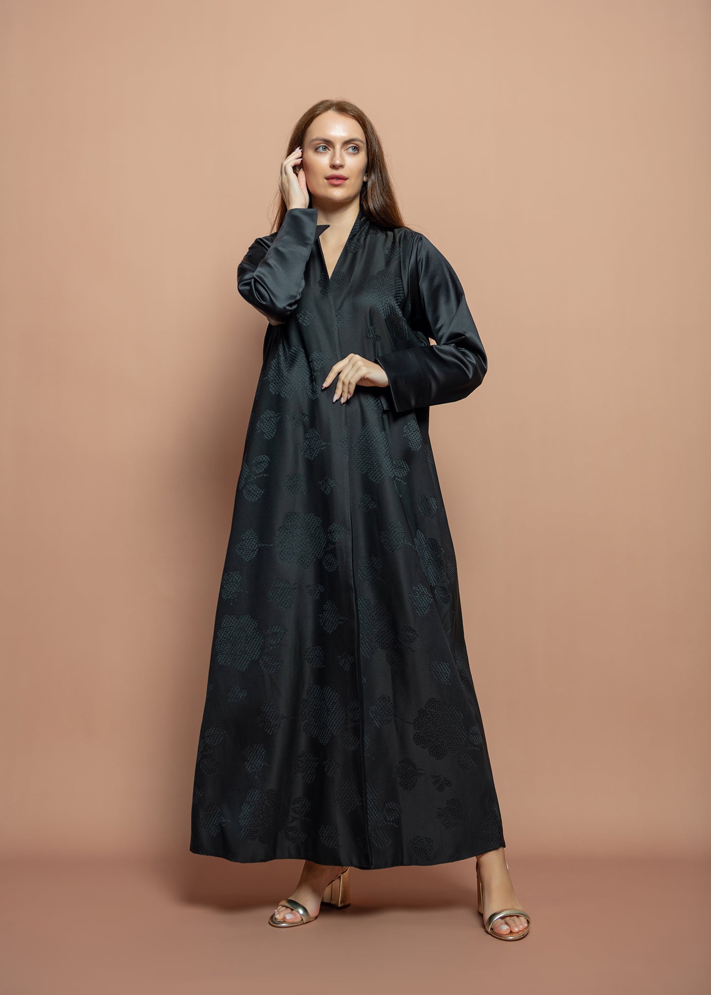 Black crepe Abaya