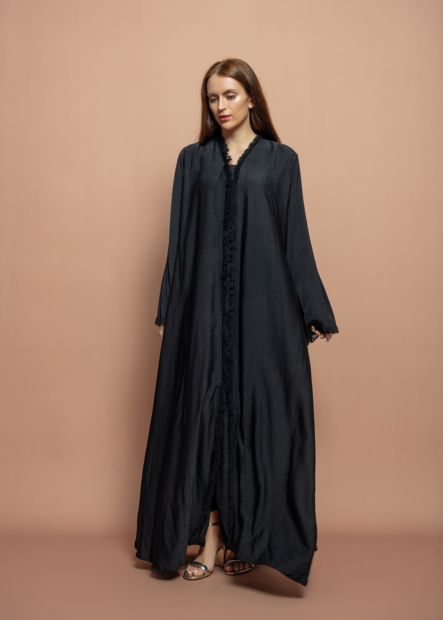 Black crepe Abaya