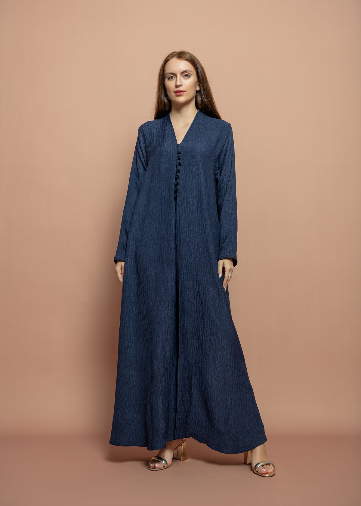 Blue crepe Abaya