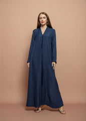 Blue crepe Abaya