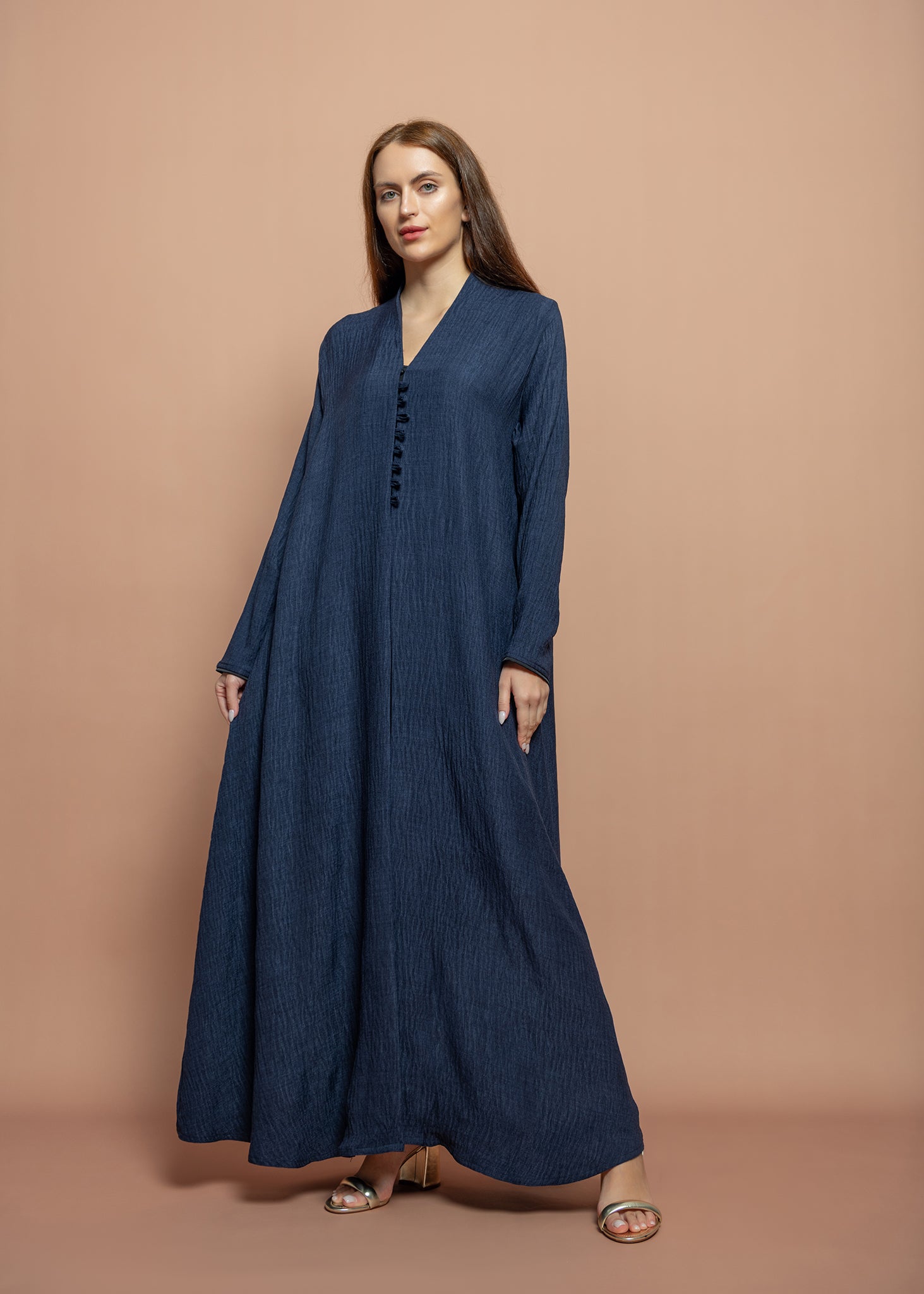 Blue crepe Abaya