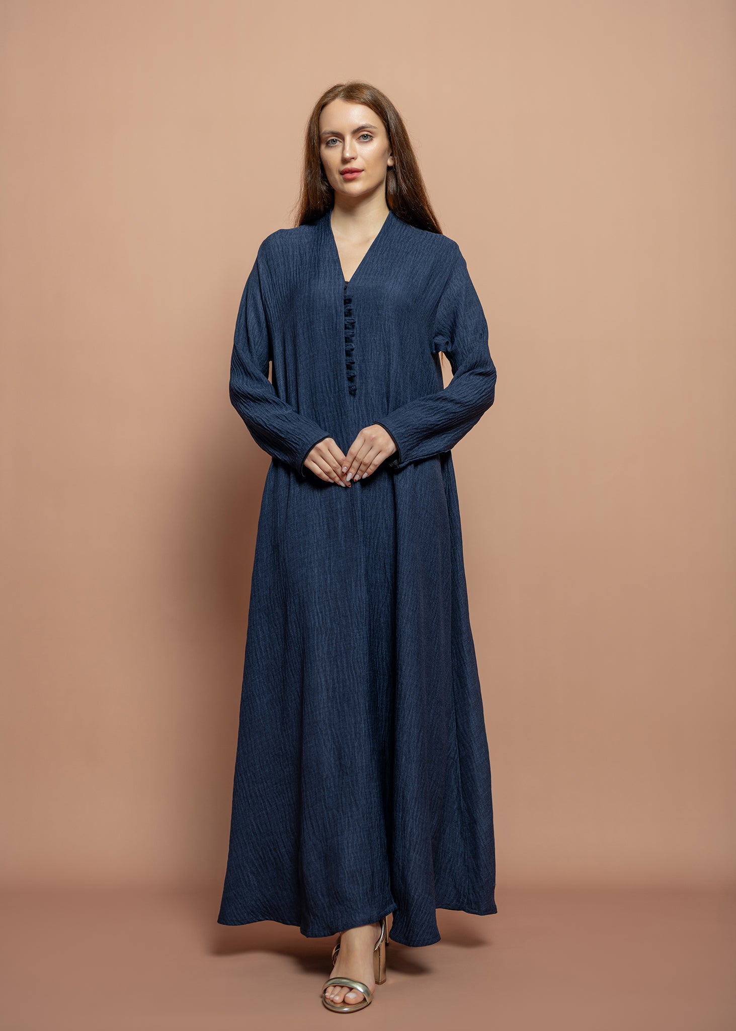 Blue crepe Abaya