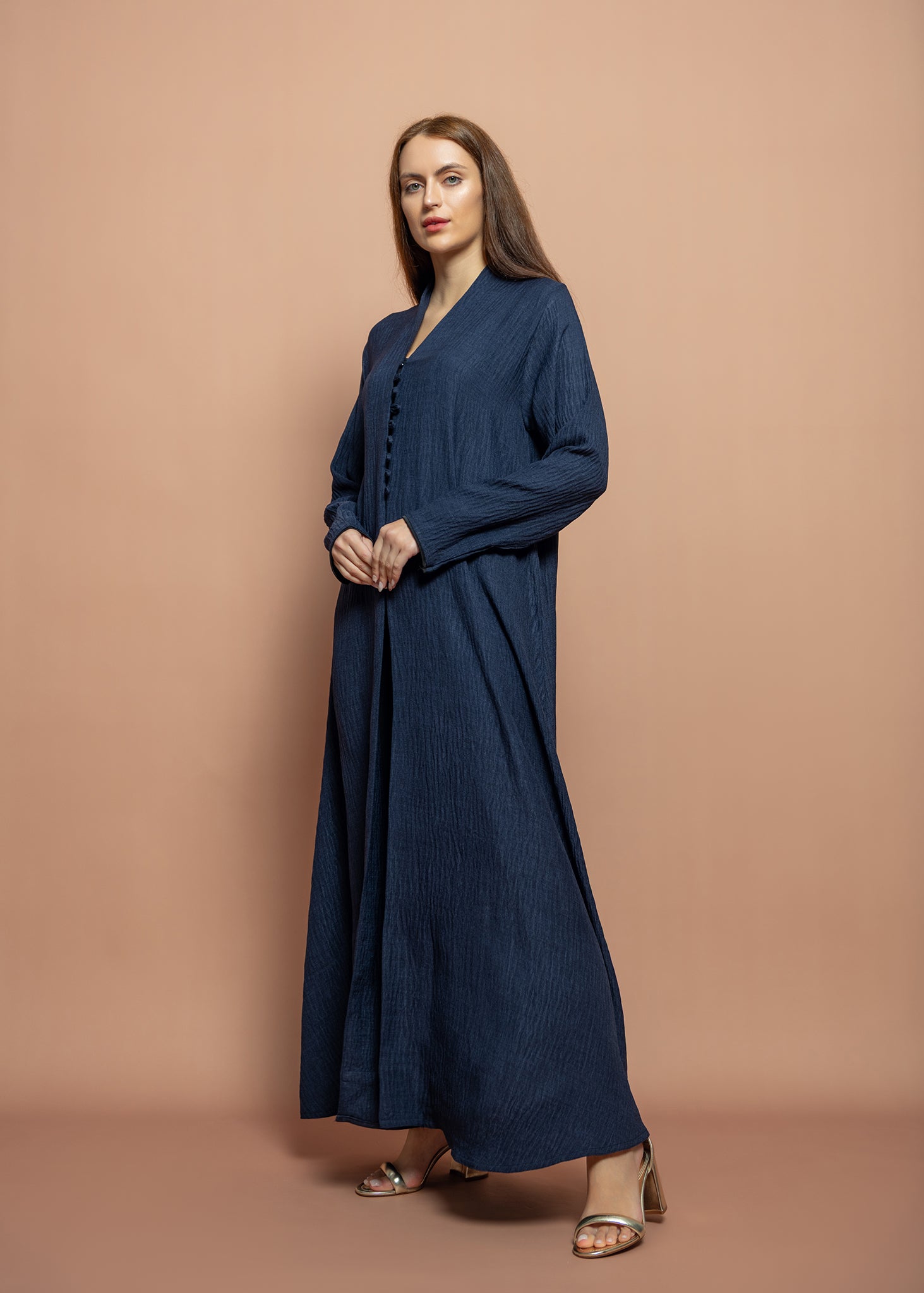 Blue crepe Abaya