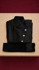 Elegant Two-Tone Lace Abaya – Timeless Sophistication