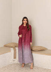 Maroon Ombre blazer winter abaya