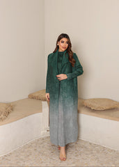 Emerald ombre blazer winter abaya