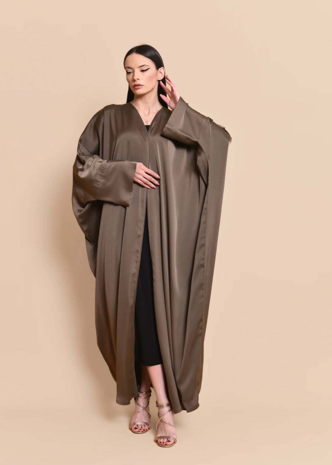 Satin silk abaya