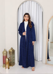 Croc-textured blazer winter abaya