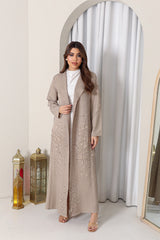 Croc-textured blazer winter abaya