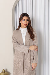 Croc-textured blazer winter abaya