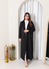 Croc-textured blazer black winter abaya