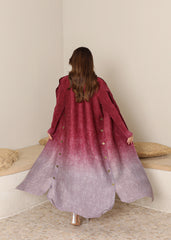 Maroon Ombre blazer winter abaya