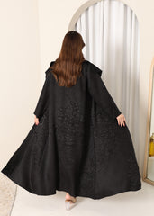 Croc-textured blazer black winter abaya