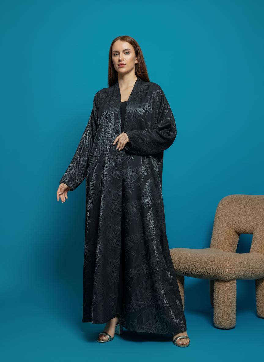 Black crepe Abaya