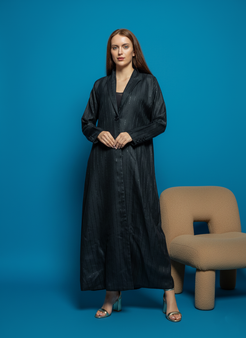 Black crepe Abaya Tsmm0154