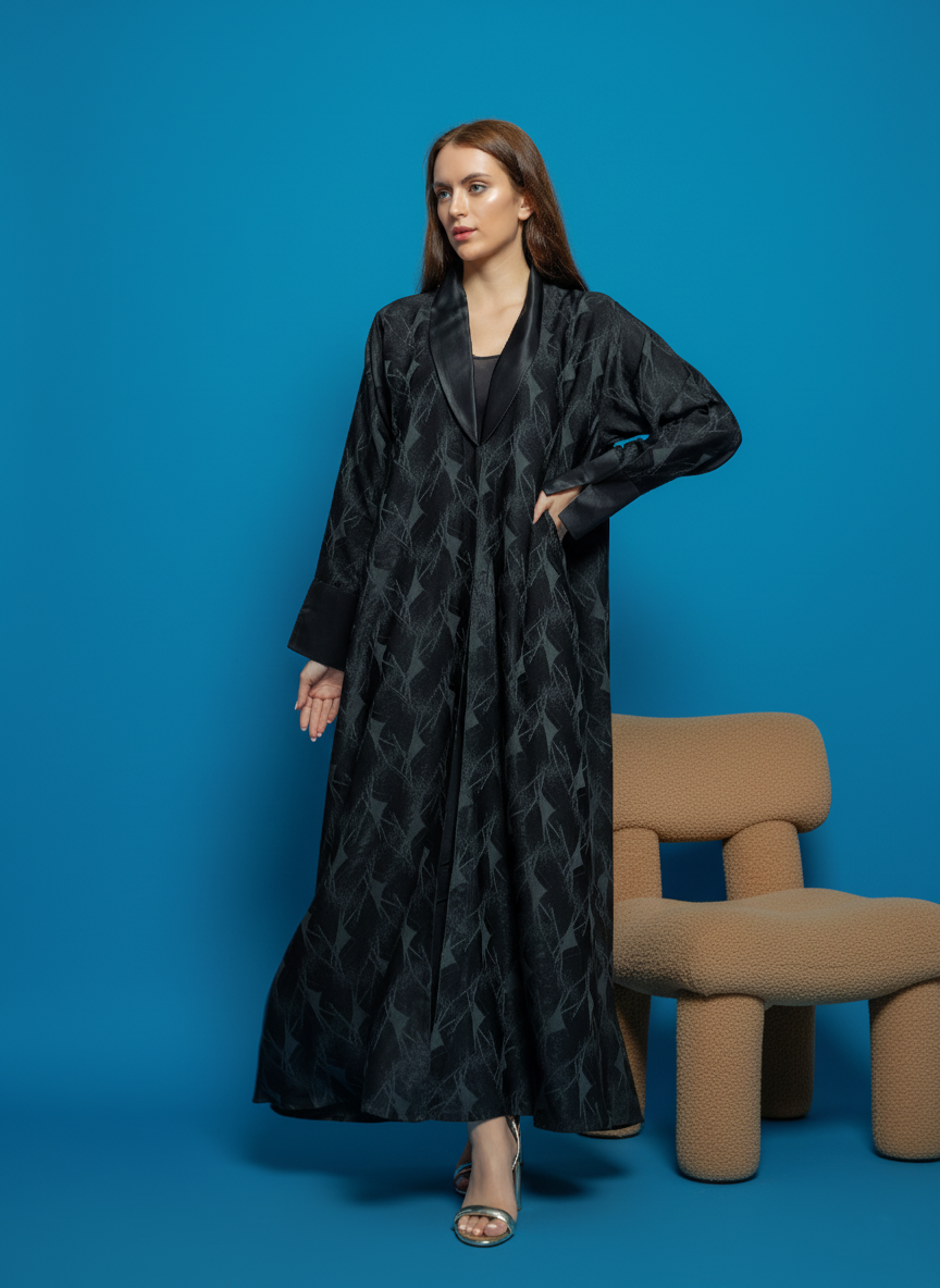 Black crepe Abaya Tsmm0164